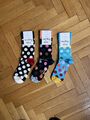 Happy Socks 3 Paar Big Dot Socken Größe 36-40 Lustige Bunte Socken UVP 36€