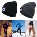 Wintermütze Herren Damen Warme Mütze mit LED Licht Beanie Strickmütze Hüte DE