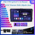 8+128GB Android 12 Autoradio GPS Für VW Golf Passat Tiguan Seat T5 Skoda CarPlay