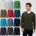 Herren Pullover von S.OLIVER Baumwolle Basic Strickpulli V-Ausschnitt Feinstrick