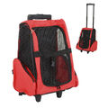 Hundetrolley Transporttasche Tragetasche 2-in-1 Haustierrucksack Trolley Rot