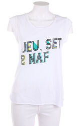 NAF NAF Blouse Top Layer Look Statement Print S emerald green yellow