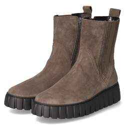 Chelsea Boots Stiefeletten Damen Gabor Braun Leder Wechselfußbett Plateausohle