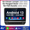 Carplay 10”Android13 Autoradio Für Fiat Ducato Citroen Jumper Peugeot Boxer 64GB