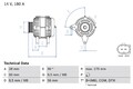 BOSCH Lichtmaschine Generator Lima 0 986 080 090 +125.24€ Pfand für VW TOUAREG