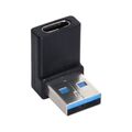 USB 3.1 Adapter Typ C Buchse zu 3.0 Typ A Stecker Winkel Kabel in Schwarz