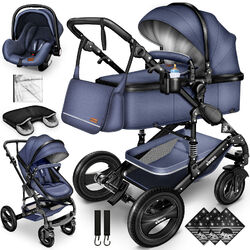 RETOURE 3 in 1 Kombi-Kinderwagen Buggy Reisebuggy inkl. Auto- Babyschale Faltbar