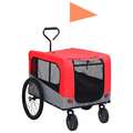 2-in-1 Fahrradanhänger Hunde Buggy Hundefahrradanhänger Hundetransporter vidaXL