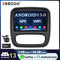 Android 13 DAB Autoradio Für Opel Vivaro B Renault Trafic 2+64G 9" Carplay Navi