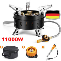 11000W Gas Campingkocher Winddicht Camping Gaskocher Piezozündung Outdoor