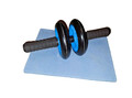 SONGMICS Bauchroller mit Trainingsmatte Blau Bauchtrainer mit Kniematte