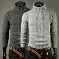 Herren Winter Warme Strickpullover Jumper Sweater Rollkragen Pulli Pullover Tops