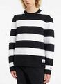 Tommy Jeans TJM RLXD TEXTURED STRIPE KNIT Herren Pullover Schwarz Weiß Pulli