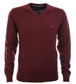 Tommy Hilfiger Herren Pullover Pima Cotton / Cashmere V-Neck bordeaux Größe XS
