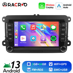 2+64G 7" Autoradio Android 13 Carplay GPS Navi Für VW Touran Golf 5 6 Polo EOS