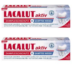 ✅ Lacalut aktiv Zahnpasta Zahnfleischschutz sanftes Weiß Zahncreme 2x 75ml ✅