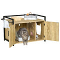 Katzenschrank für Katzentoilette Katzenklo Katzenhaus Natur 82,3 x 51 x 54cm