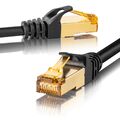 CAT 7 Ethernet Kabel Patchkabel Netzwerkkabel LAN Kabel 1m schwarz rund SEBSON