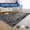 Teppich Hochflor Einfarbig Flauschiger Langflor Shaggy Wohnzimmerteppich Modern