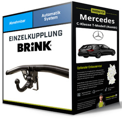 Abnehmbare Anhängerkupplung für MERCEDES C Kl. T-Mod. 07-14 Typ S204 Brink NEUGleich mitbestellen:Montage zum Festpreis:ab 449,- Euro