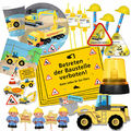 BAUSTELLE - Geschirr Deko Kindergeburtstag Bauarbeiter Kinder Geburtstag Party D