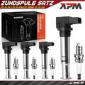 4 Zündspule + 4 Zündkerze für VW Golf 4 5 6 Polo 9N Audi A3 1.4 1.6 Seat Skoda