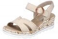 Rieker Damen Sandalette Beige Sandale Nude Keilabsatz 67173-60