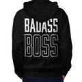 Wellcoda Best Boss Slogan Herren Hoodie