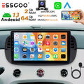 9" Android 14 Autoradio Für Fiat 500 2007-2015 DAB+ Carplay GPS BT WIFI RDS 64G