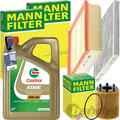 MANN INSPEKTIONSPAKET+CASTROL 5W-40 ÖL passend für 1.4 ALFA MITO FIAT PUNTO 199