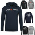 JACK & JONES Herren Hoodie Kapuzen Pullover Langarmshirt Pulli Sweat Brust Print