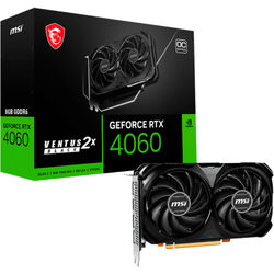 MSI Grafikkarte GeForce RTX 4060 VENTUS 2X BLACK 8G OCDLSS 3, 3x DisplayPort, 1x HDMI 2.1