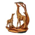 Deko Giraffenfamilie Deko-Figur Tierfigur Giraffe Mama & Kind Holzoptik