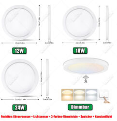 10x LED Spot Einbaustrahler Panel Decken Wandleuchte Ultraslim Deckenleuchte BA