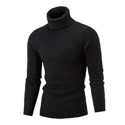 Herren Winter Warme Strickpullover Jumper Sweater Rollkragen Pulli Pullover Tops