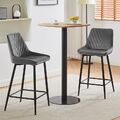 2er Set Grau Barhocker Samt Esszimmerstühle mit Metallfüßen Küchenmöbel Modern