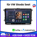 9"Android 13 Autoradio Carplay GPS Für VW Golf 5 6 Polo 6R Touran Tiguan Nav SWC