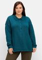 sheego Damen Pullover im Linksstrick, mit Polokragen