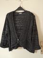 Strickjacke, Bolerojacke, Gina Laura, schwarz-weiß meliert, Gr. 2XL, Nr. 77