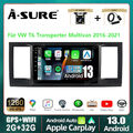 DAB+ 2+32GB Android 13 Autoradio Carplay Navi Kam Für VW T6 Transporter Multivan