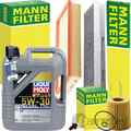 MANN INSPEKTIONSPAKET+LIQUI MOLY 5W30 ÖL passend für FORD MONDEO 3 BWY 110-146PS