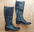 Damen Stiefel Leder Größe 39 schwarz sexy Langschaft hochwertig aus Italien