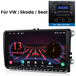 9" Autoradio Android13 GPS Navi WIFI 2 Din Fur VW Golf 5 6 Plus Touran Tiguan BT