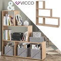 Treppenregal Raumteiler Regal Bücherregal Standregal Asym Sonoma 4 Fächer Vicco