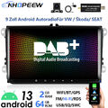 9" CarPlay DAB+ 2+64G Android Autoradio Für VW Golf 5 6 T5 Passat Touran GPS RDS
