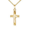 Kreuz in Kreuz-Anhänger Goldkreuz Jesus Christus für Damen 585 Gold 14 Karat