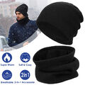 Winter Warme Mütze Wintermütze und Loop Schal,Beanie und Schal Set für Unisex