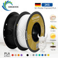 2x Kingroon 3D Drucker Filament PLA 1.75mm Weiß + Schwarz 1KG/Spule Rolle FDM DE