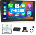 DAB+ Android 13 Autoradio 2 DIN 64G Carplay 9 Zoll GPS NAVI RDS Bluetooth Kamera