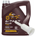 Motoröl MANNOL 4-Takt Plus API SL SAE 10W-40 4 Liter Motorrad ÖL inkl. Ausgießer